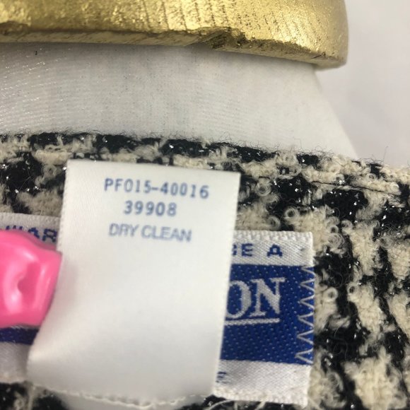 Vintage Pendleton Wool Black White Houndstooth Separates Suit Blazer Jacket Skir - Picture 11 of 15